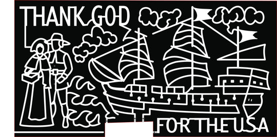 21_Marshfield_MO mayflower pilgrim boat ship cloud flag people