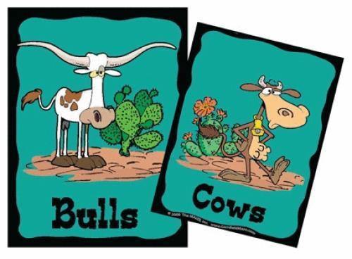 Bull and Cow Restroom Signs