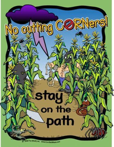 Stay on the Paths (Scary) Sign - The MAiZE