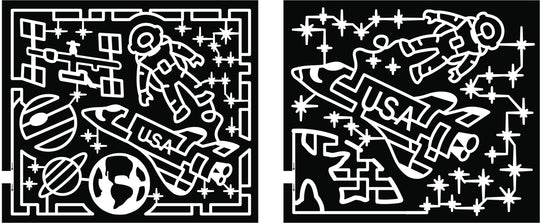 22_IA_Long Grove Astronaut Space Shuttle Planets Stars Satellite USA Earth