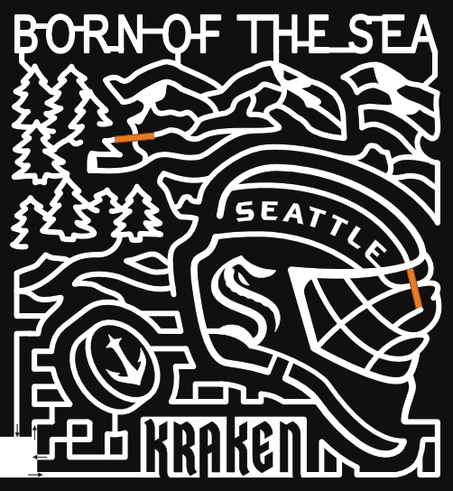 22_WA_Snohomish hockey, Kraken, Seattle, trees, mountain, anchor, helmet, Logo, mountain