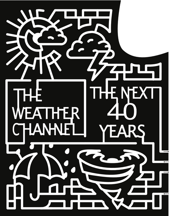 22_WI_Colgate weather channel, 40 years, anniversary, rain, umbrella, cloud, lightning, storm, sun, tornado