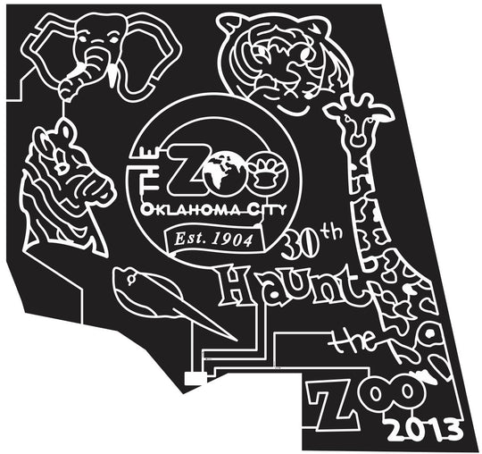 Chickasha Oklahoma OK 2013 zoo, Animal, giraffe, zebra, elephant, Bird, parrot, Tiger, paw, print, world, globe, banner, established, 2013.jpg