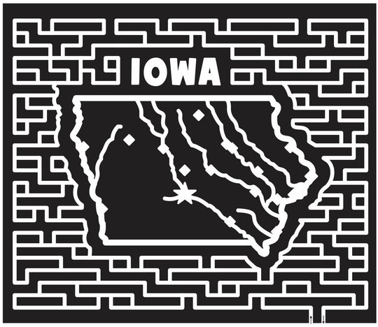 Decorah Iowa IA 2013 a state, shape, Map, river, star, paths.jpg