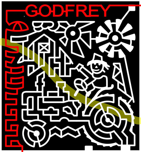 Godfrey Illinois IL 2013 Tractor, Barn, farm, Windmill, Sun, Scarecrow, silo, wheel.jpg