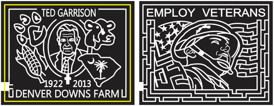 Pendleton Anderson South Carolina SC 2013 a veteran, Soldier, troop, Flag, waving, America, American, Cow, print, paw, Corn, state, shape, Cross, ted garrison, famous, Patriotic, cob.jpg