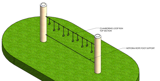 Clambering Loop Run with 5/8" walk rope