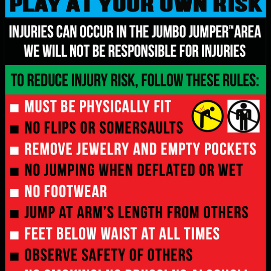 Jumbo Jumper Rules Sign