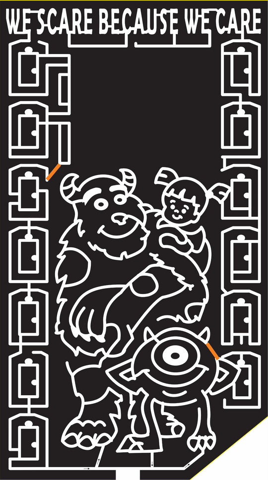 15_OR_Terrebonne 2015, Oregon, Terrebonne, Monsters Inc, Movie, Cartoon, Mike, Sully, Boo, We Scare Because We Care, Doors, Door, Monster, We scare beacause we care, doors, girl