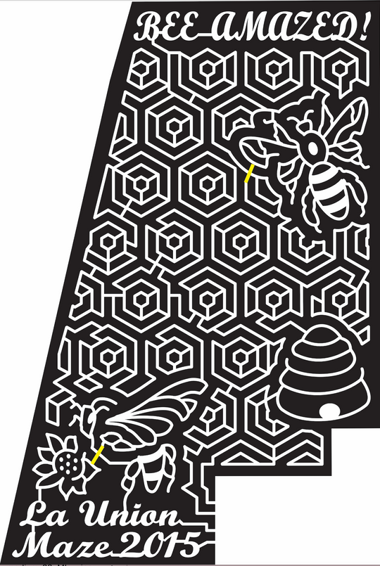 15_NM_La Union 2015, New Mexico, La Union, Bee Amazed, Maze, Sunflower, Bee, Bees, Honeycomb, Honey, Bee Hive, Hexagon, Bug, Bugs, Insect, Insects, Wing, Wings