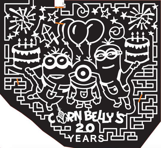 15_UT_Lehi 2015, Utah, Lehi, Minions, Despicable Me, Birthday Cake, Cake, 20 Years, Cornbellys, Balloons, Fireworks, Explosion, Star, Stars, Goggles, Movie, Cartoon, party, corn