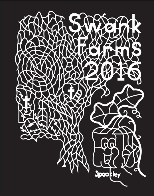 16_CA_Hollister, 2016, California, spookley, swank farm, cross, headstone, vine, vines, leaf, leaves, labyrinth, spider web, pumpkin, cross