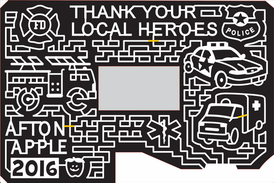 16_MN_Hastings, 2016, Minnesota, heroes, fire truck, police, apple, badge, first responsers, ambulance, patriotic, star, medical responsers, paramedic, fire department, logo, police car