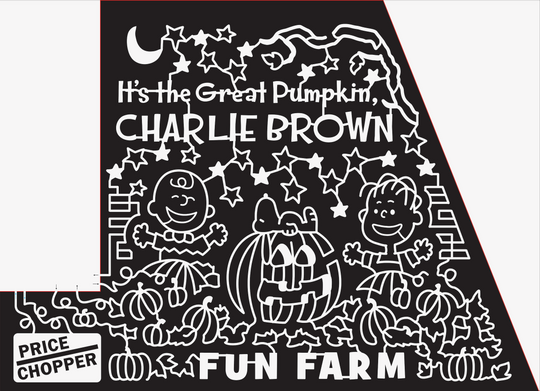 16_MO_Kearny, 2016, Missouri, great pumpkin, peanuts, pumpkin patch, charlie brown, linus, snoopy, pumpkin, price chopper logo, logo, star, moon,
