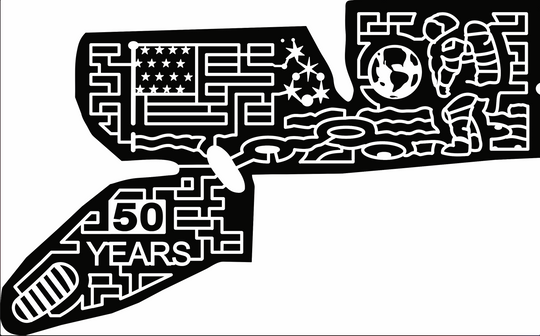 19 NC Garner flag american america man on the moon earth stars space planets moon craters footstep astronaut foot print.jpg