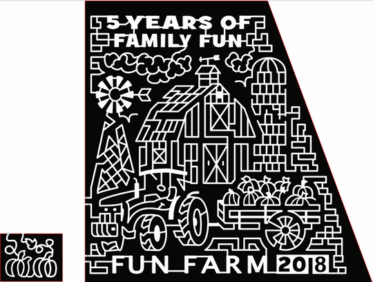 18_MO_Kearny 5 years of family fun farm 2018 pumpkin tractor wagon barn windmill silo clouds pumpkins