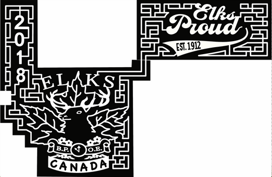 18_SAS_Rockhaven elks proud Est. 1912 Canada B.P. O.E. clock 2018 leaf elk flower