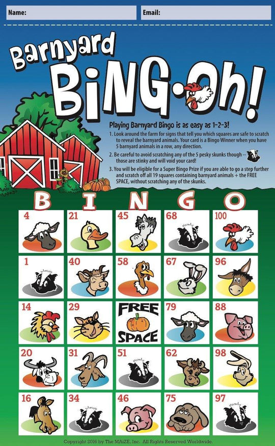 Barnyard Bingo Cards