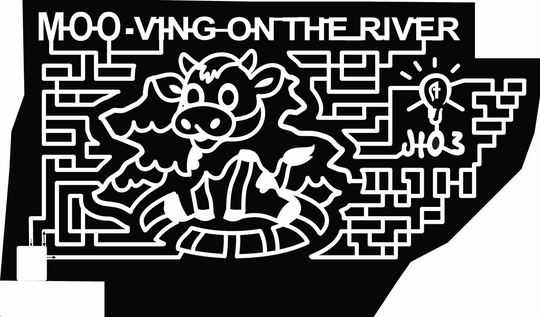 22_TN_Benton farm, raft, cow, water, light bulb, river