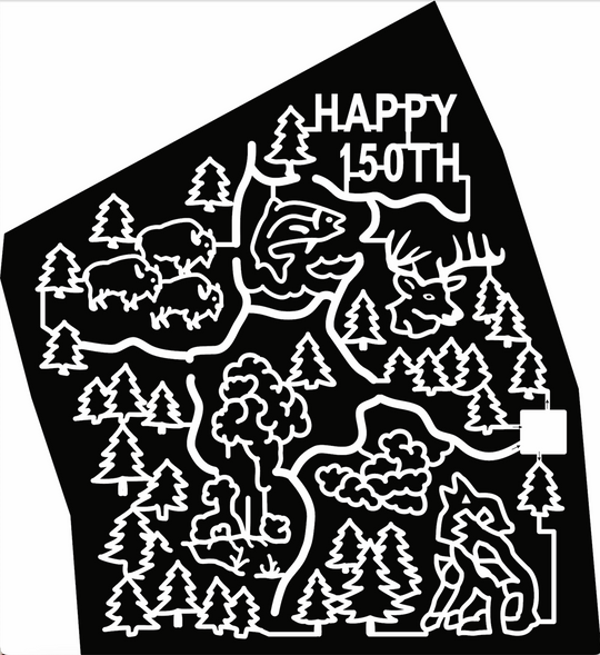 22_MT_WolfCreek Buffalo Wolf Happy 150th Fish Elk Tree Geyser