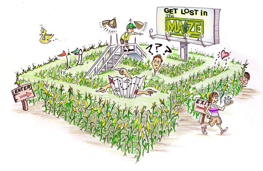 Illustrated corn maze