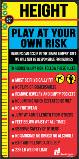 Jumbo Jumper Height Sign
